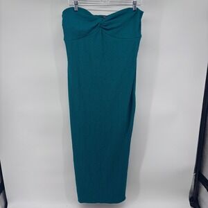 Wild Fable Womens Strapless Twist Front Bodycon Midi Dress‎ - Green XL